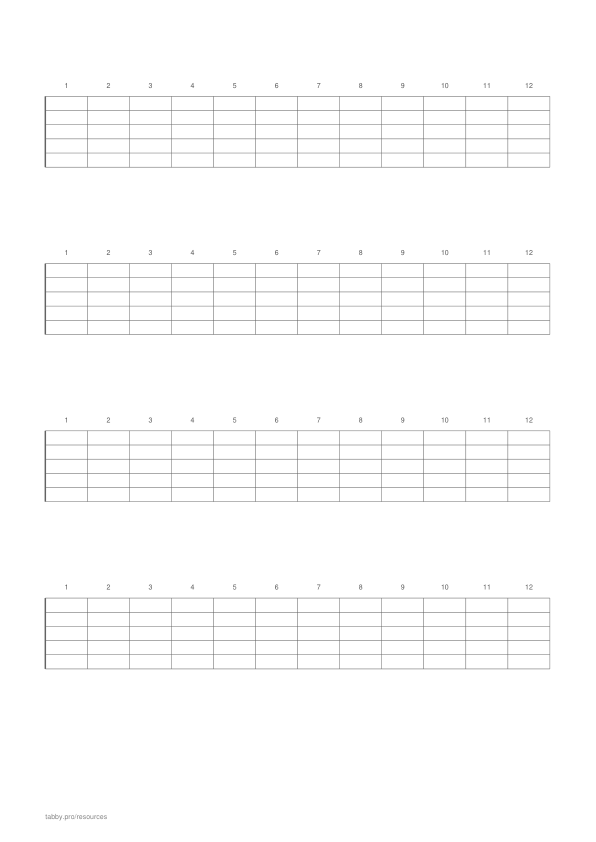 Preview of blank fretboard diagrams