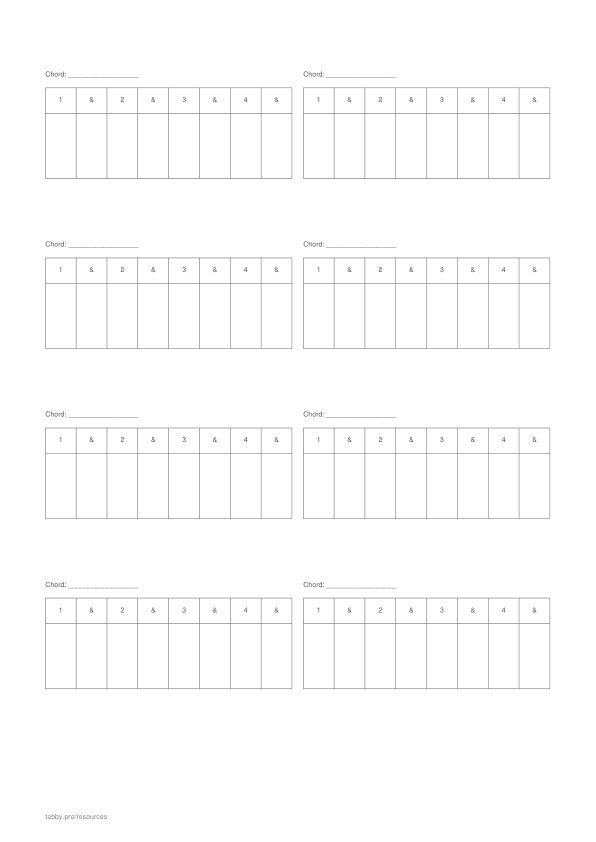 Preview of rhythm and strumming grids